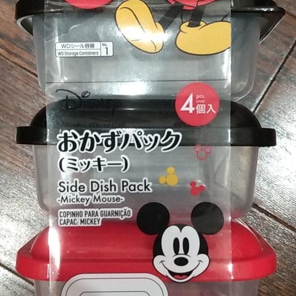 Disney Mickey Mouse 4 Side Dish Snack Container Pack - Picture 3 of 9